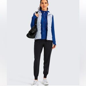 Women's Black Jogger Pants CRZ YOGA Women's Lightweight Workout Joggers 27.5"